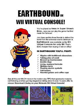 STARMEN.NET - EarthBound on Wii Virtual Console Poster Campaign